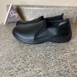 Dr. Scholls Just Start Work Shoes Black Slip Resistant Leather Women Size 7 Wide